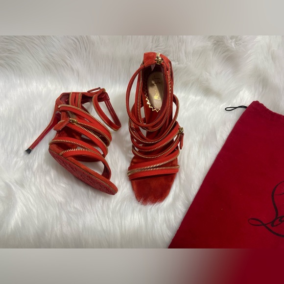 Christian Louboutin 39 Eu. Zip Up Open Toe Dress Sandal Heel - Picture 6 of 6